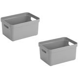 Sunware boîte de rangement Sigma - 5 pièces - Plastique - Gris - 13 litres