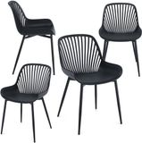 IDIMEX Tuinstoelen VERDE, set van 4 – Zwart