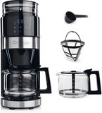 Barista Koffiemachine met molen | Filterkoffiezetapparaat met glazen kan | 900W filtermachine met touchdisplay en timerfunctie voor tot 10 kopjes | 1,25 liter koffiekan | Voor bonen en gemalen koffie