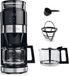 Barista Koffiemachine met molen | Filterkoffiezetapparaat met glazen kan | 900W filtermachine met touchdisplay en timerfunctie voor tot 10 kopjes | 1,25 liter koffiekan | Voor bonen en gemalen koffie