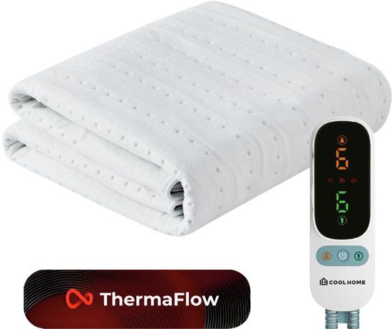 CoolHome Elektrische Onderdeken - 1 Persoons - 190x90 cm - Wit