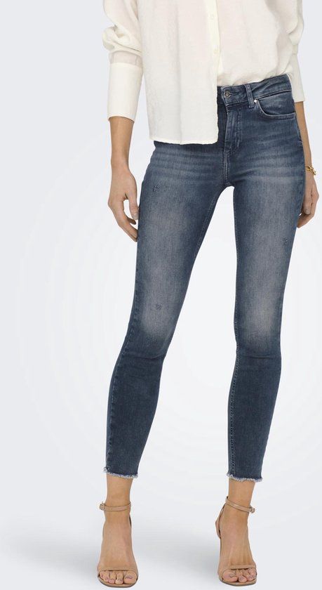 ONLY ONLBLUSH MID SK ANK RW REA422 NOOS Dames Jeans - Special Blue Grey Denim - Maat S/30