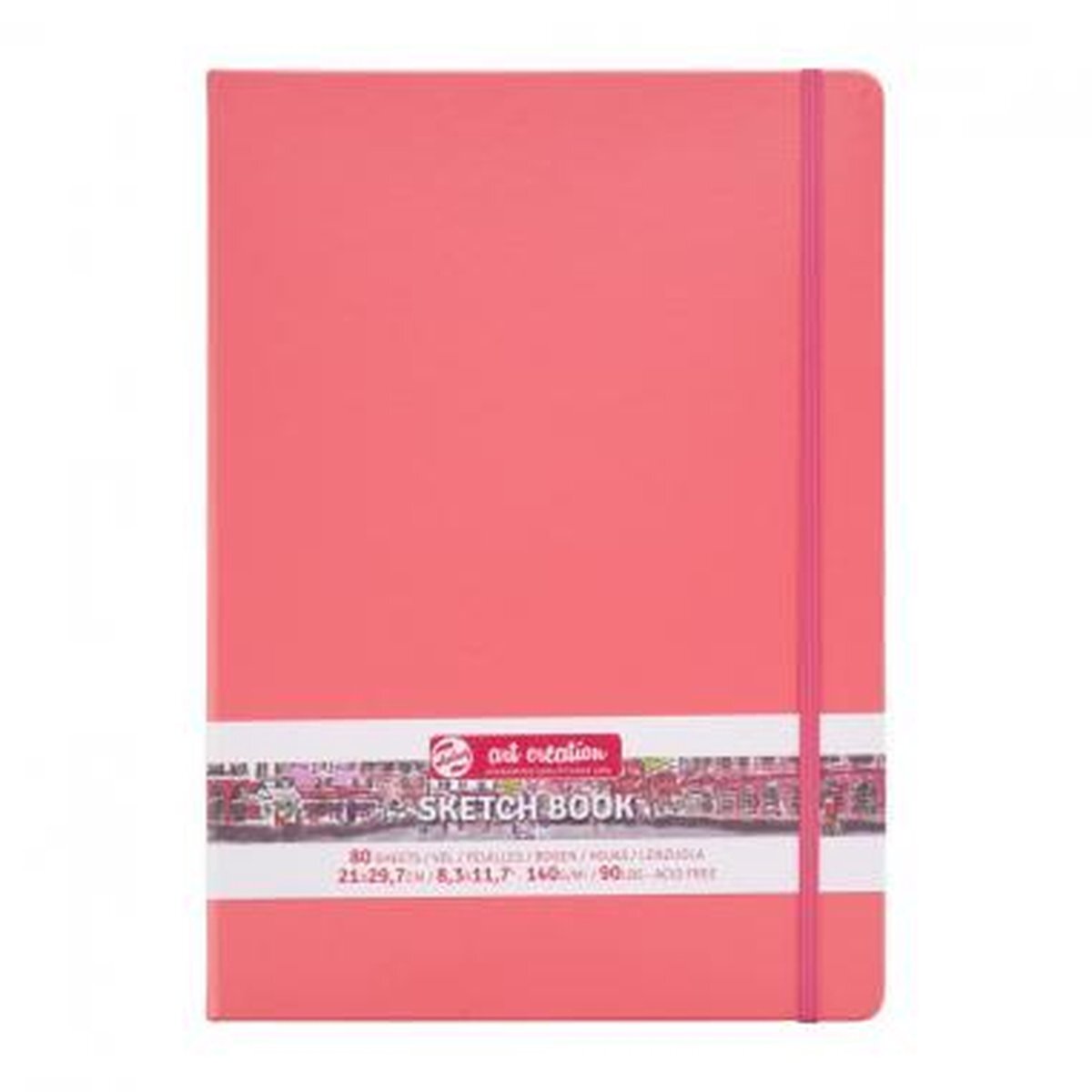 Talens Art Creation schetsboek Coral Red 21X30 140 g