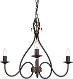 Elstead Lighting LED Kroonluchter | 3X E14 Max 60W | Dimbaar | Rust/Gold