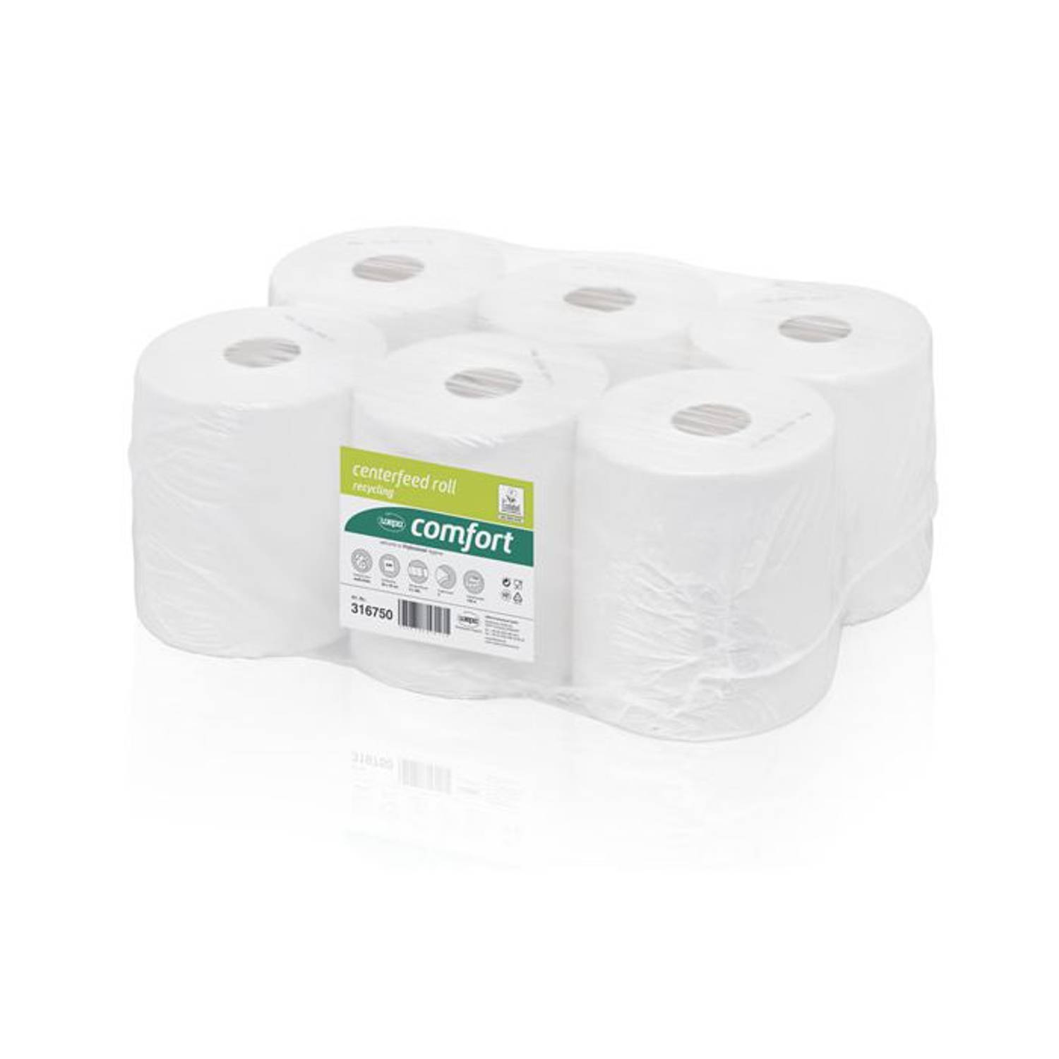 Wepa Comfort multirol, 2-laags, 138m centerfeed, pak à 6 rollen