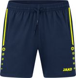 Jako Allround Short Dames - Fluogeel / Marine