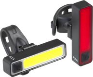 AXA Niteline Slim fietsverlichting set – Oplaadbare LED fietsverlichting voor- en achterlicht – USB C – Slank ontwerp voor stadsgebruik