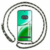 Transparante Oppo Transparante beschermhoes voor de Oppo Reno 12F 4G / 12 F 5G, met koord, groen/goud