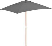 vidaXL Parasol met houten paal 150x200 cm antraciet