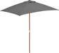 vidaXL Parasol met houten paal 150x200 cm anthracite