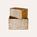 KEYHOMESTORE | Présentoir à magazines avec décoration blanche en bois indien marron