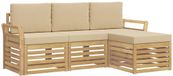 vidaXL - Buiten - bank - set - 4 - st - Wit - en - Beige - Polyester