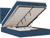 vidaXL - Ottoman bed met matras - 140x200cm - stof - blauw