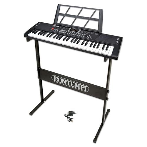 Bontempi HarmonyLegs Digitaal toetsenbord met 54 toetsen, toetsenbordlade en heldere toetsen, perfect voor entertainment, 74,9 x 23,9 x 8,9 cm