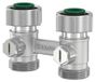 Simplex bloc de robinetterie EXCL. Passage D2/50, raccord G3/4i x G3/4a, MS, nickelé, avec cône