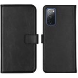 Selencia Lederen Booktype voor de Samsung Galaxy S20 FE - Zwart