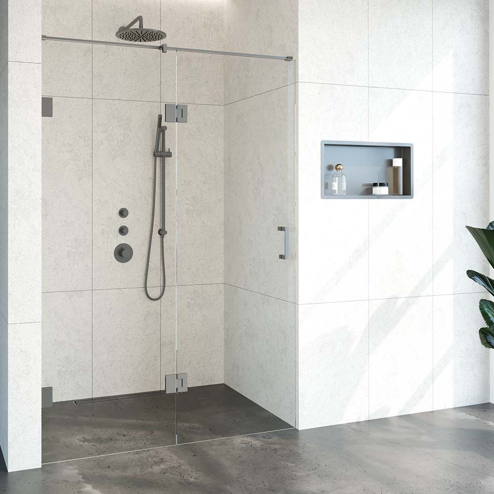 Tapo Creative profielloze nisdeur links 2 delig 140x200cm gunmetal