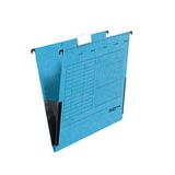 FALKEN 25 stuks hangmappen UniReg. Gemaakt in Duitsland. Gemaakt van gerecycled karton voor DIN A4 met linnen kikkers blauw ideaal voor het losbladig klasseren in het kantoor