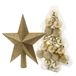 Boules de Noël set 17x pièces 3 cm - or - plastique - avec étoile sommet 19 cm