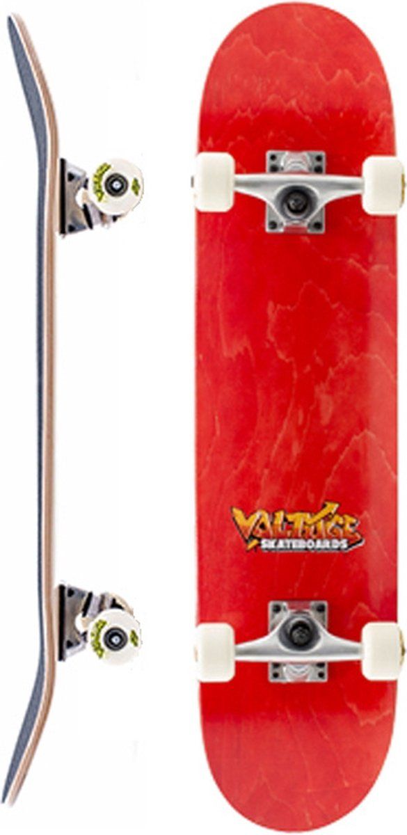 Voltage Graffiti Logo Red Complete Skateboard - 7.5 inch