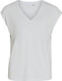 VILA VIMODALA T-shirt Korte Mouw Basic V-hals Top Stretchy Top Effen Wit XS