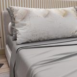 PETTI Artigiani Italiani Ensemble de literie en coton avec taies d'oreiller imprimées numériquement, drap pour lit français, literie 325 gris clair, 100% fabriqué en Italie