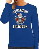 Bellatio Decorations Santas angels Northpole Foute Kersttrui sweater - Blauw - Dames - XS