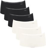 Sloggi GO Crush Short C6P Set van 6 dames slips zwart/wit katoen/elastaan maat XXL