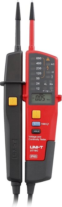 UNIT UNI-T UT18C Multifunctionele 2-polige spanningstester (duspol) met LCD display