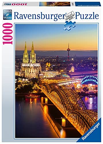 RAVENSBURGER PUZZLE 1000 stukjes, oplichtend Keulen, puzzel voor volwassenen en kinderen vanaf 14 jaar, puzzel met stadmotief van Keulen, Amazon Special Edition [exclusief bij Amazon]