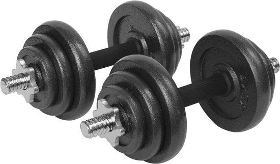 Verstelbare Dumbbell Set 20 kg met Koffer - Gietijzer - 2x 10kg