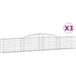 Arqués Paniers À Gabions 3 Pcs Mur En Gabion 400x30x60/80 cm Fer Galvanisé