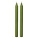 Set Doriche Set van 8 decoratieve kaarsen, olijfgroen, 8 uur brandduur, 2,2 cm diameter, 25 cm hoogte