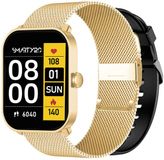 Smarty Smarty 2.0 Montre connectée avec bracelet en silicone et milanais | Or/Noir | SW070L