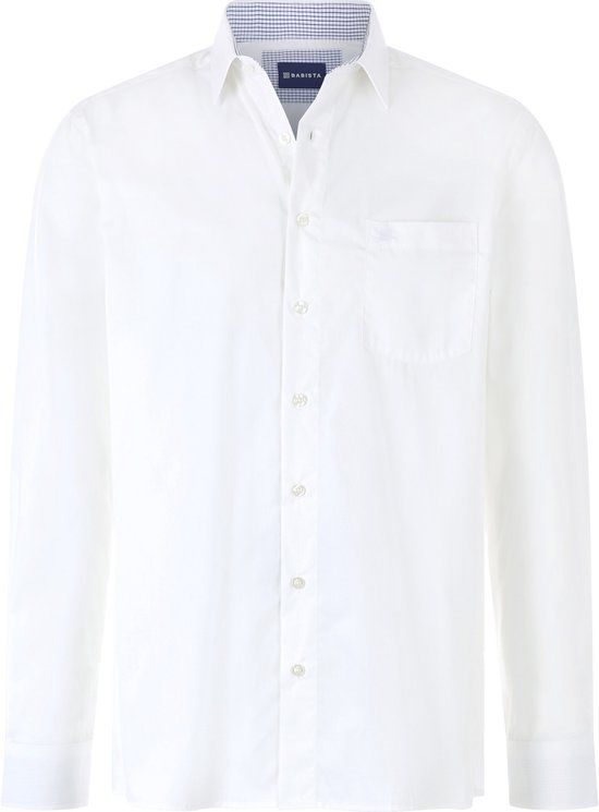 Babista Heren Overhemd Lange Mouw Katoen Wit Plus Size 41/42