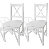 vidaXL Eetkamerstoelen 2 st grenenhout wit