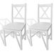 vidaXL Stoelen 2 stuks pin de bois blanc