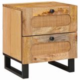 vidaXL Nachtkastje met lade naturel 40 x 33 x 46 cm massief mango hout