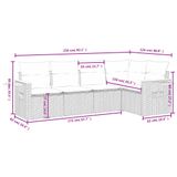 VidaXL Loungeset met Kussens Poly Rattan Beige