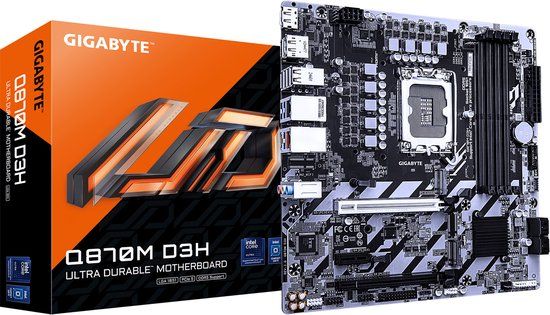 GIGABYTE Q870M D3H moederbord Intel Q870 LGA 1851 micro ATX