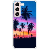 Samsung Galaxy S22 Palmiers colores Verstevigd hoesje met sublimatie bedrukking