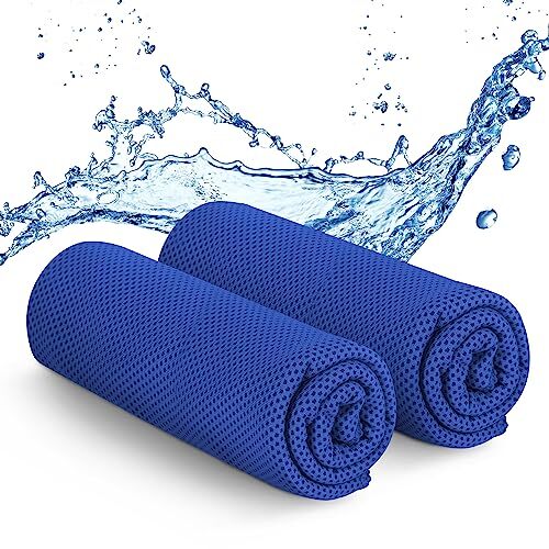 KAYMAN KAYMAN 2-pack yoga-koelhanddoeken - zachte, ademende microvezel - verwijdert zweet en droogt snel, ideaal voor yoga, sportschool, golf, hardlopen, workouts en wandelen - gemakkelijk te wassen