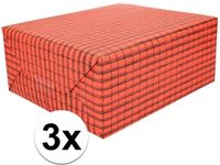 Shoppartners Bv Dakpannen papier - 3x - 50 x 70 cm - dakpan cadeaupapier / inpakpapier - knutseleen