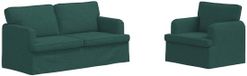 vidaXL Canapé 2 places Tissu Vert foncé