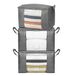 Amazon Basics Opvouwbare opbergzakken met groot kijkvenster en handgrepen, kubus met ritssluiting, 3 stuks, grijs