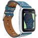 VENTA® Lederen armband voor Apple Watch 1/2/3/4/5 wisselarmband, compatibel met Apple Watch, vervangende armband, echt leer (42-44 mm/petrol/VA2-BRN4) + adapterset, zilver