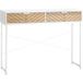 Console Blanche Moderne Pour Entrée Et Salon Avec 2 Tiroirs En Métal 100 X 30 X 75 Cm