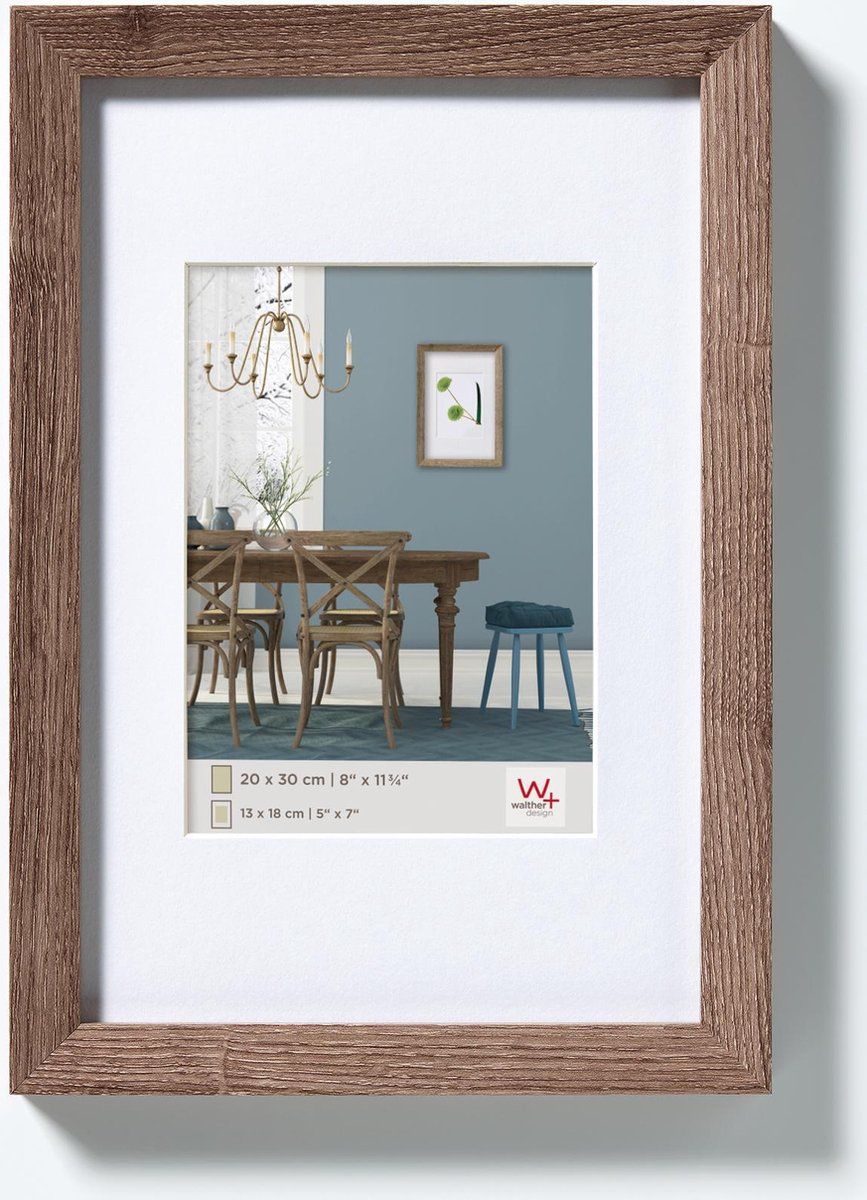 Walther Fiorito Fotolijst - Fotoformaat 40x60 cm - walnoot