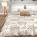 PETTI Artigiani Italiani - Winterdekbed, winterdekbed, dubbelzijdig, effen en digitale print, Botanic Taupe, 100% anti-allergische microvezel, gemaakt in Italië