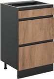 Vicco Keukenonderkast R-Line, Goudkleurig Eiken/Antraciet, 50 cm zonder werkblad